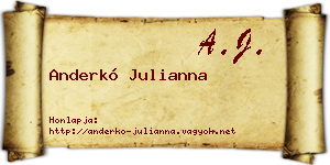 Anderkó Julianna névjegykártya